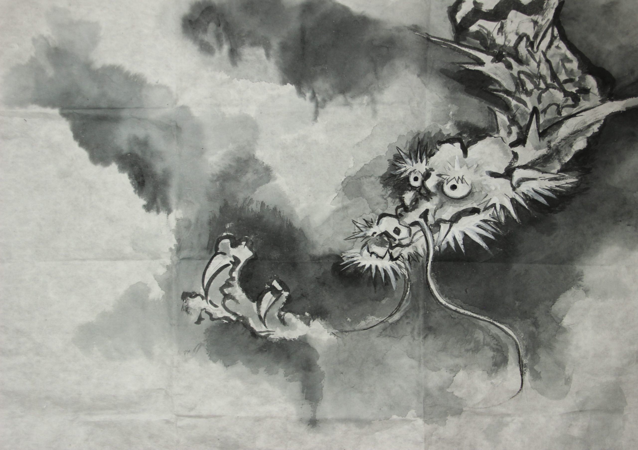 龍の夢を見た。雲龍図模写1号 | さわやか墨彩画教室