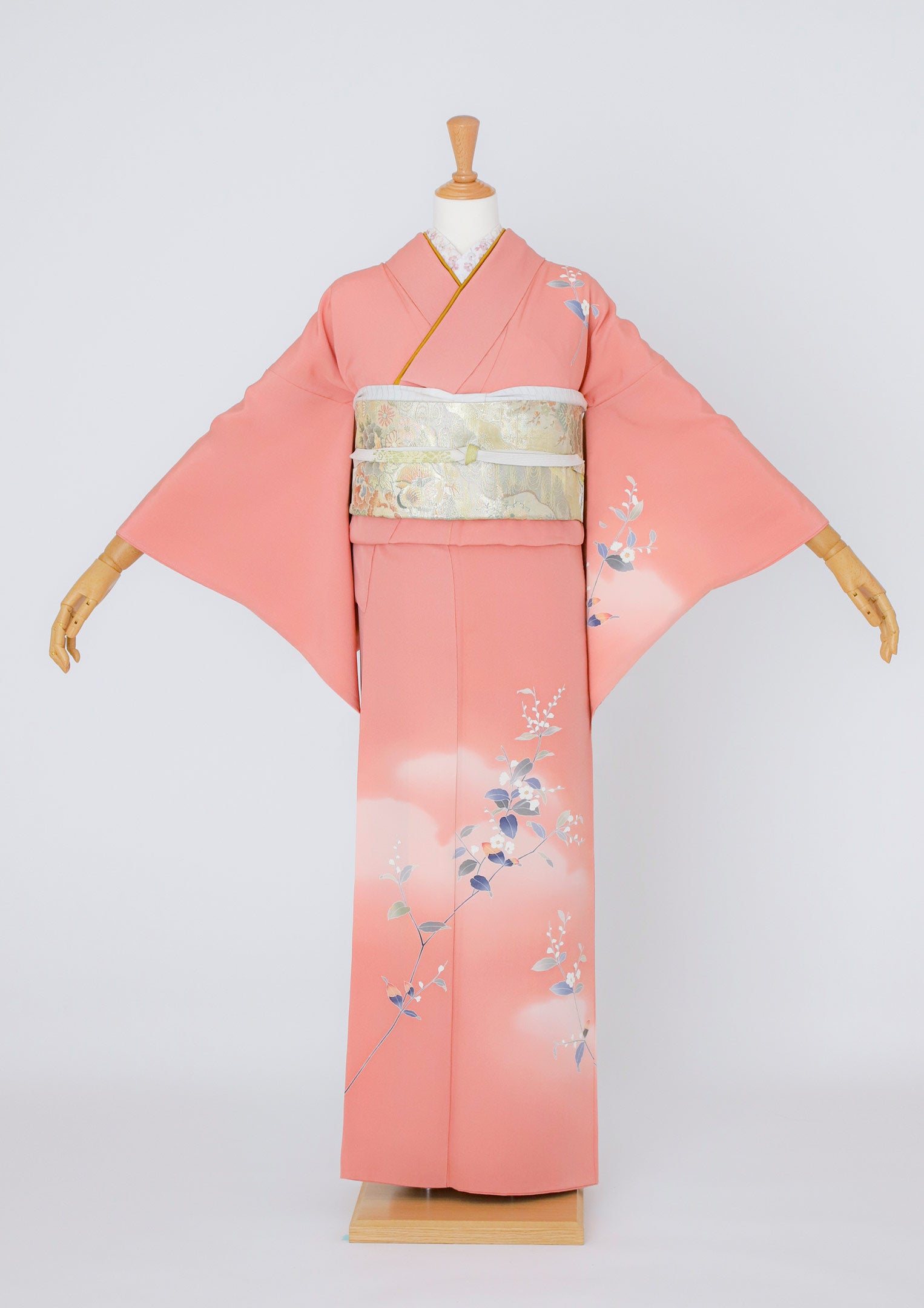 訪問着レンタル：鴇色にぼかし】淡く優しい桃色で愛らしく D-S3