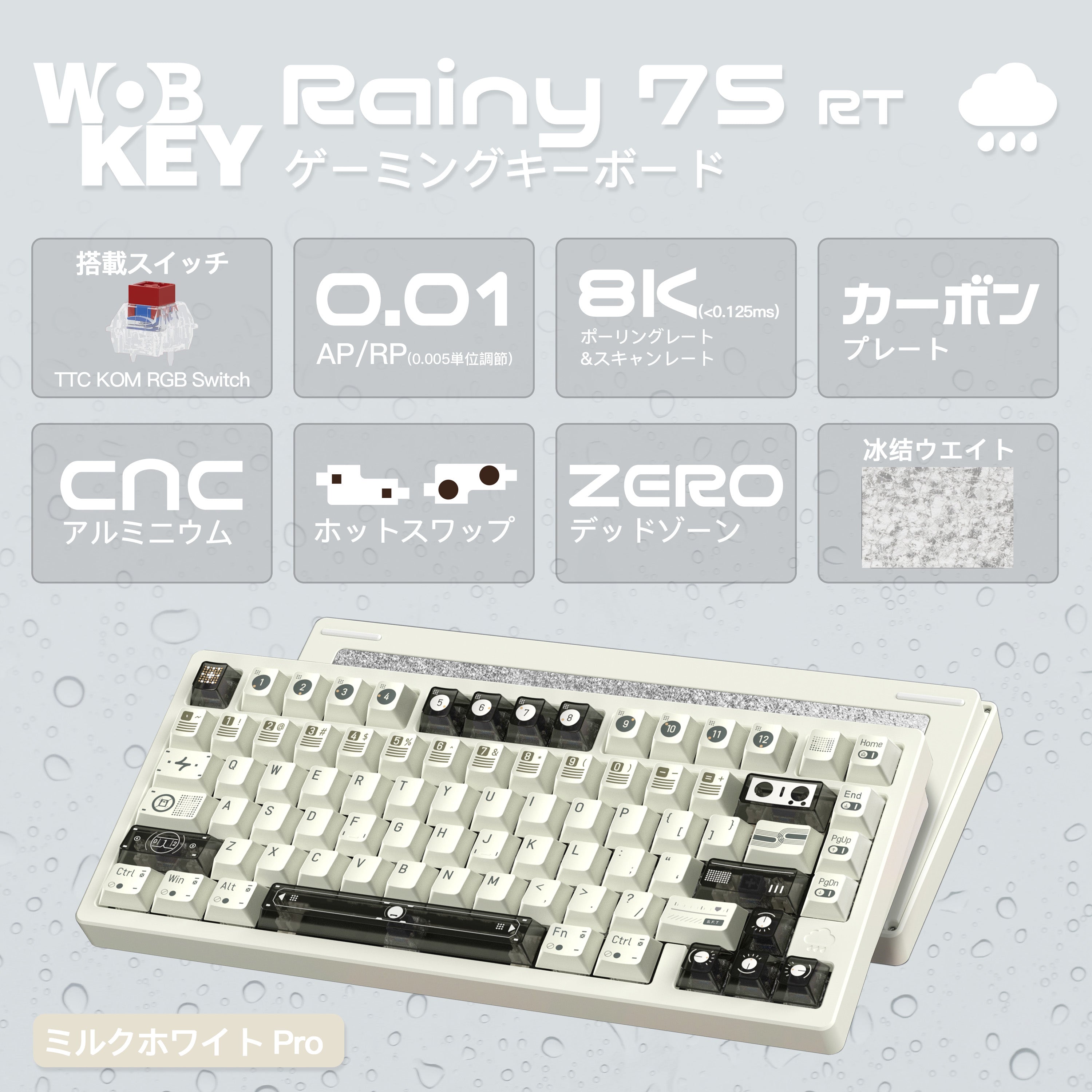 WOBKEY Rainy 75 RT (TTC KOM RGB Switch) [Gaming Keyboard]
