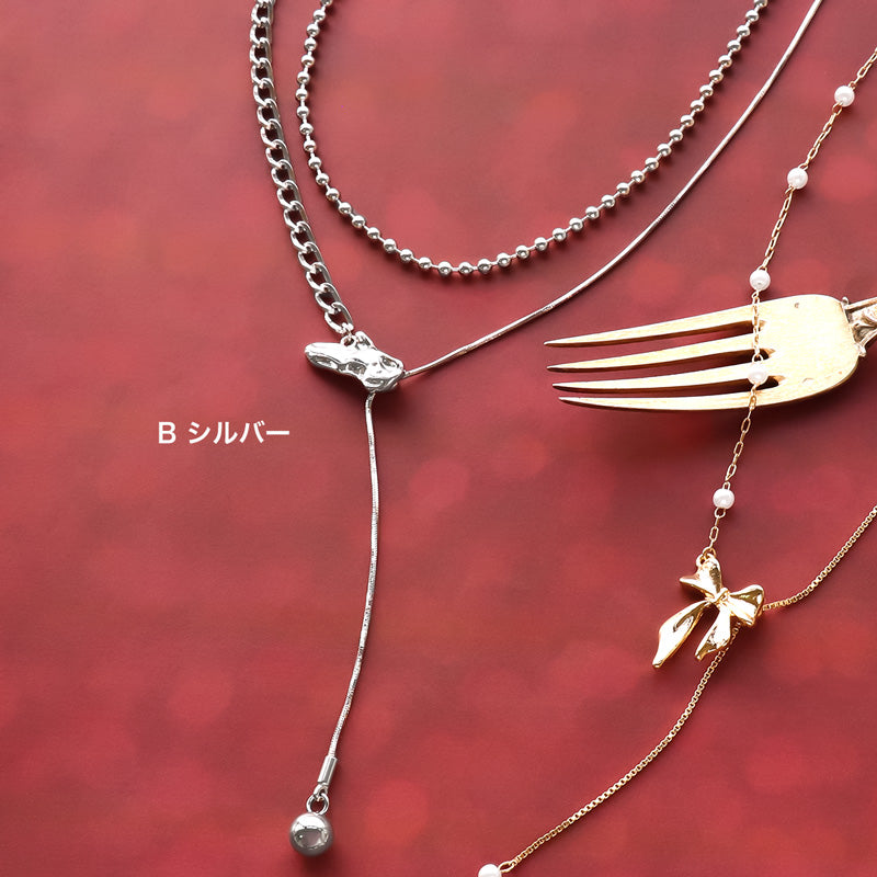 レシピNo.KR1101 スライドボール付パーツのネックレス2種 – 貴和製作所