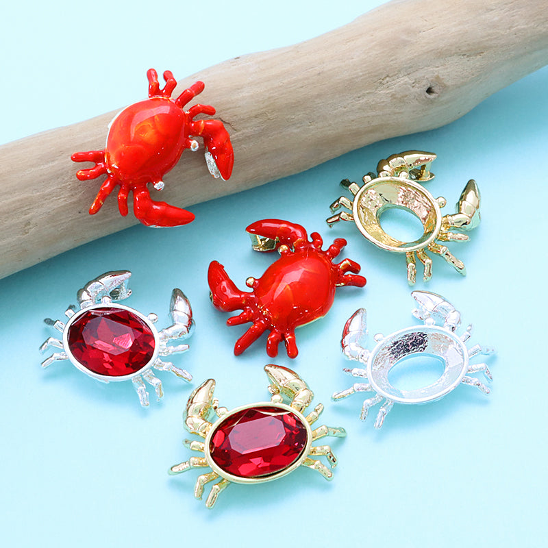 石座チャーム カニ スカーレット/SV – 貴和製作所オンラインストア