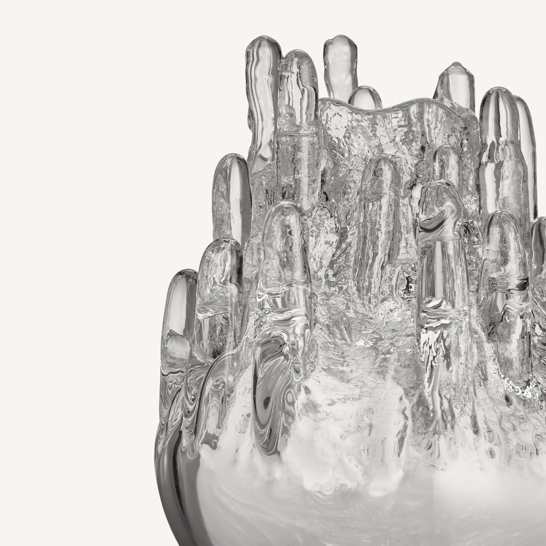 Kosta Boda Polar Clear Crystal Glass Candle Holder Decor Large