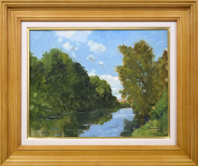 藤田謹三「小樽展望（旭台より）」油絵・F4号 絵画買取・販売の小竹美術