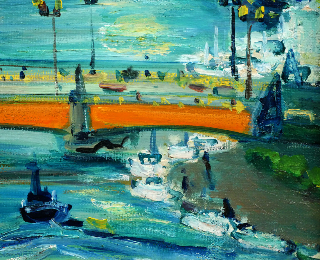 木島務「幣舞橋 （釧路）」油絵・F8号 絵画買取・販売の小竹美術