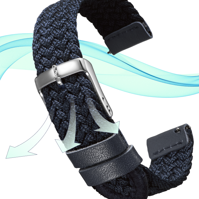 Knot S18-MK-BK 時計ベルト バンド くみひも 18mm ブラック 水洗い可能