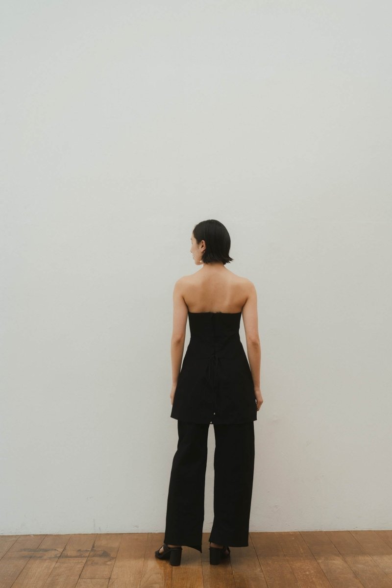 lace up bare tunic/black | KNUTH MARF