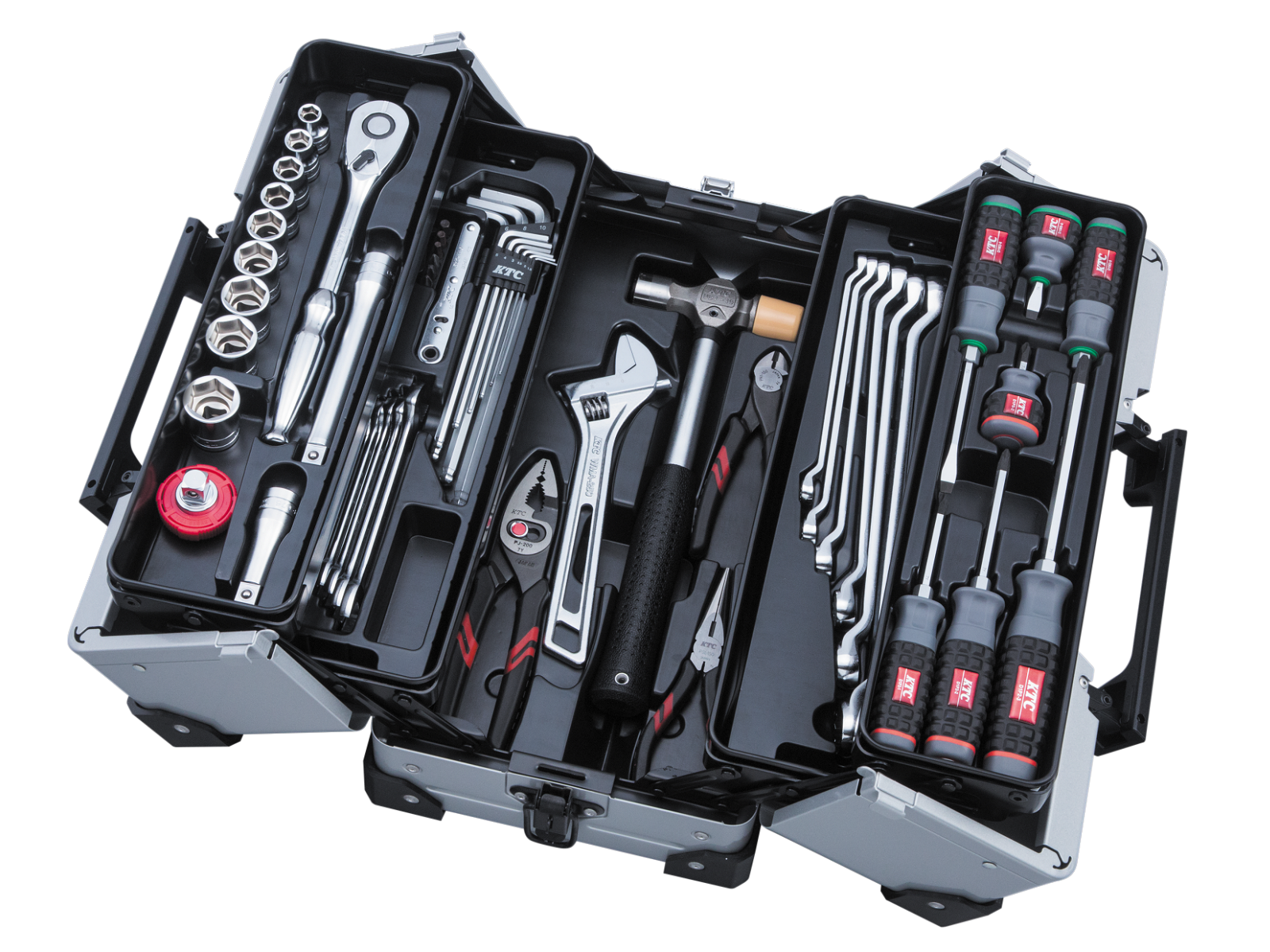 12.7sq.工具セット（両開きメタルケースタイプ）[52点] | KTCツール