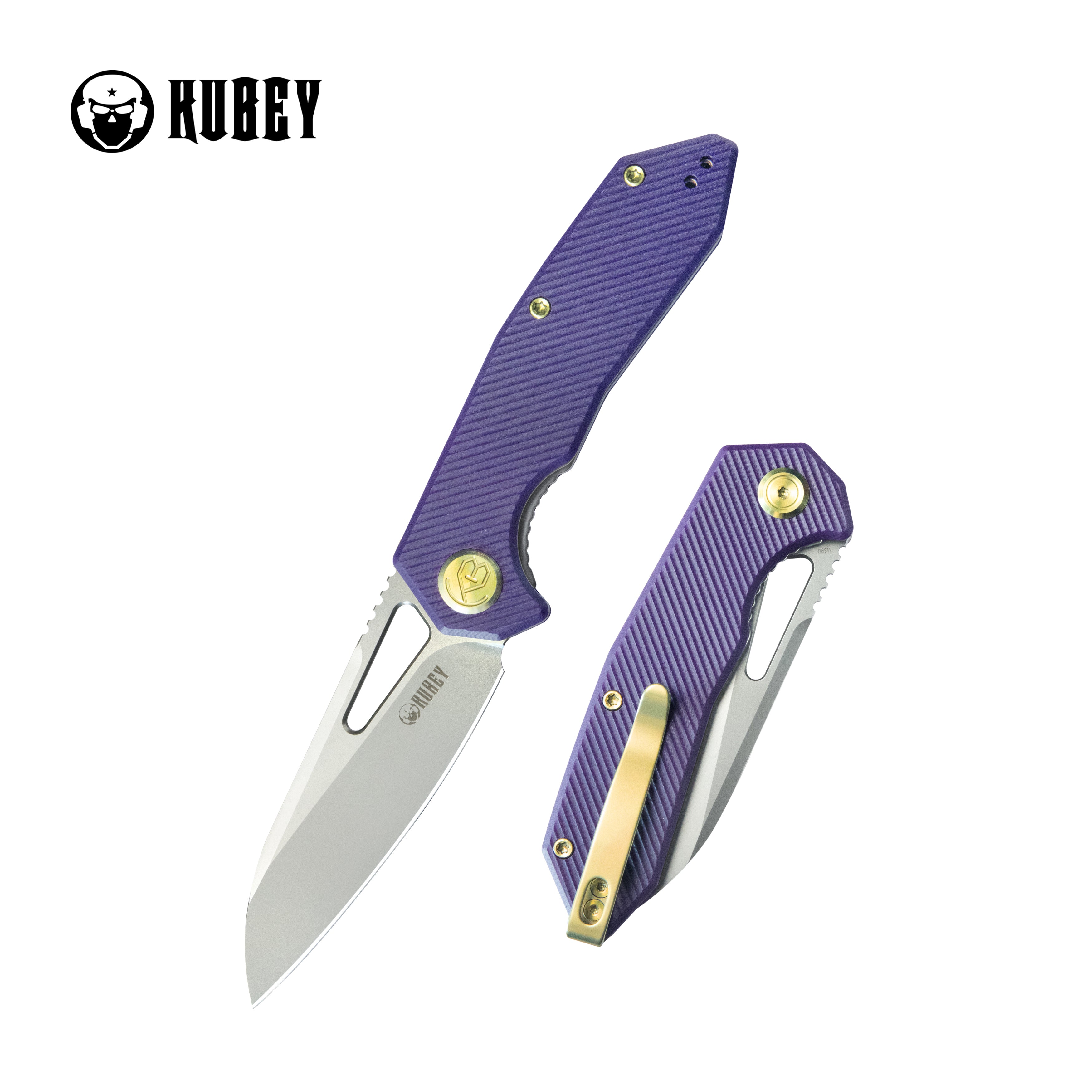 Kubey Vagrant Liner Lock Folding Knife Purple G10 Handle 3.1