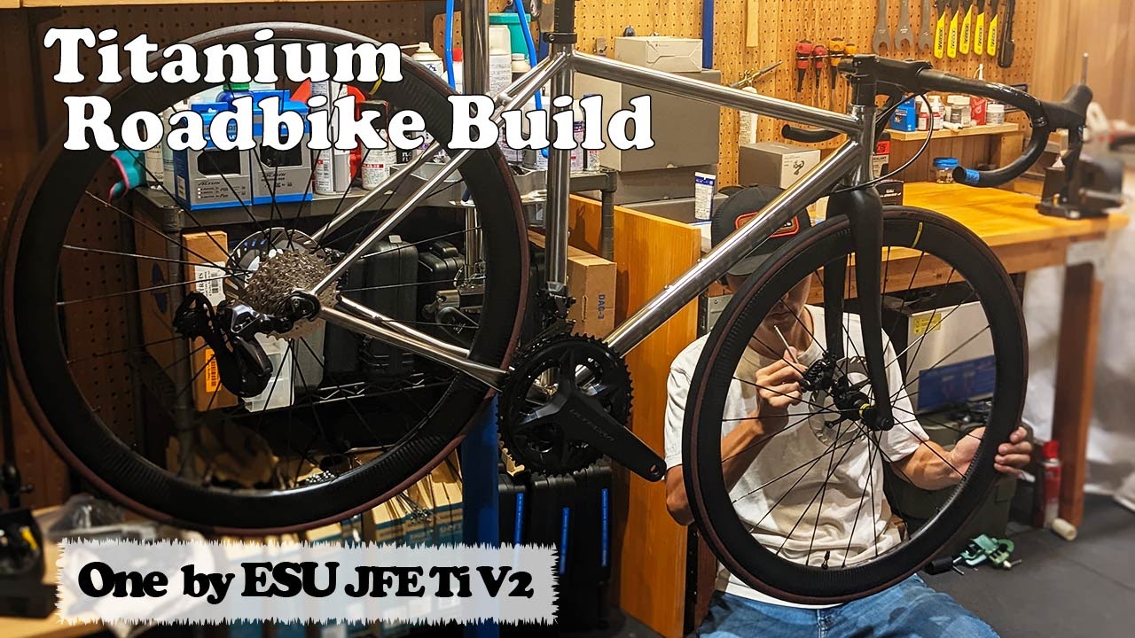 新モデル OnebyESU JFF Ti V2 チタンロードバイク 組み付けしました
