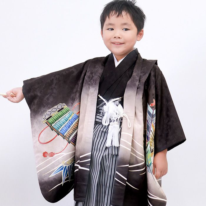 豪華安心12点フルセット】 七五三 着物 男の子 5歳 袴 購入 販売 絵羽