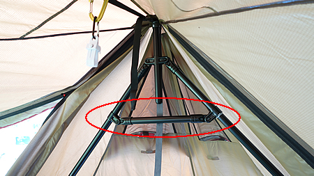 スノーピーク・ランドステーション逆V字・二股ポール 「追加補強」の