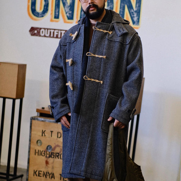 Melton Wool Chevron Duffle Coat | Authentic&Classy Menswear