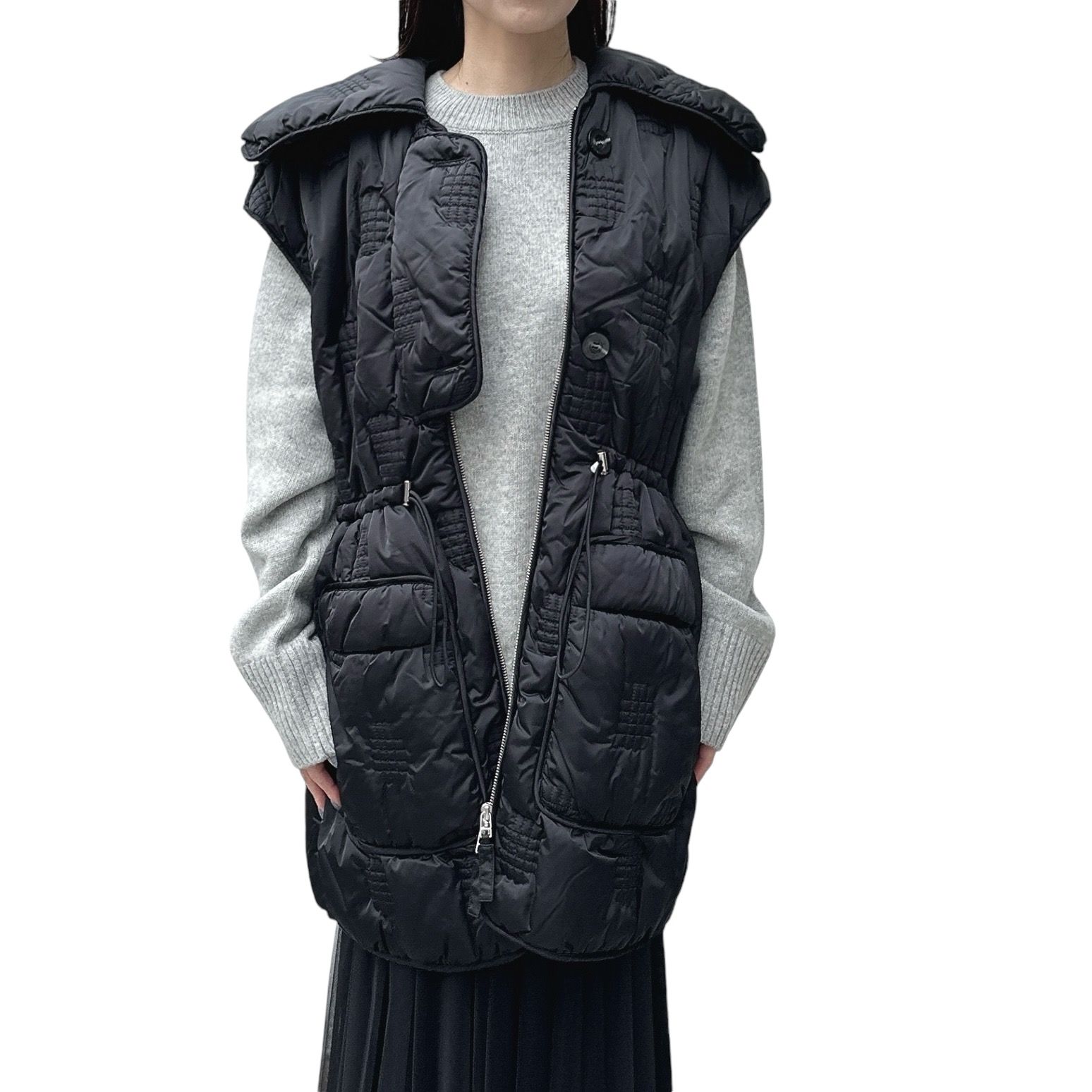 ENFOLD - CHECK-QUILT VEST / 中綿ベスト / ブラック / 24AW | LATIN EVE