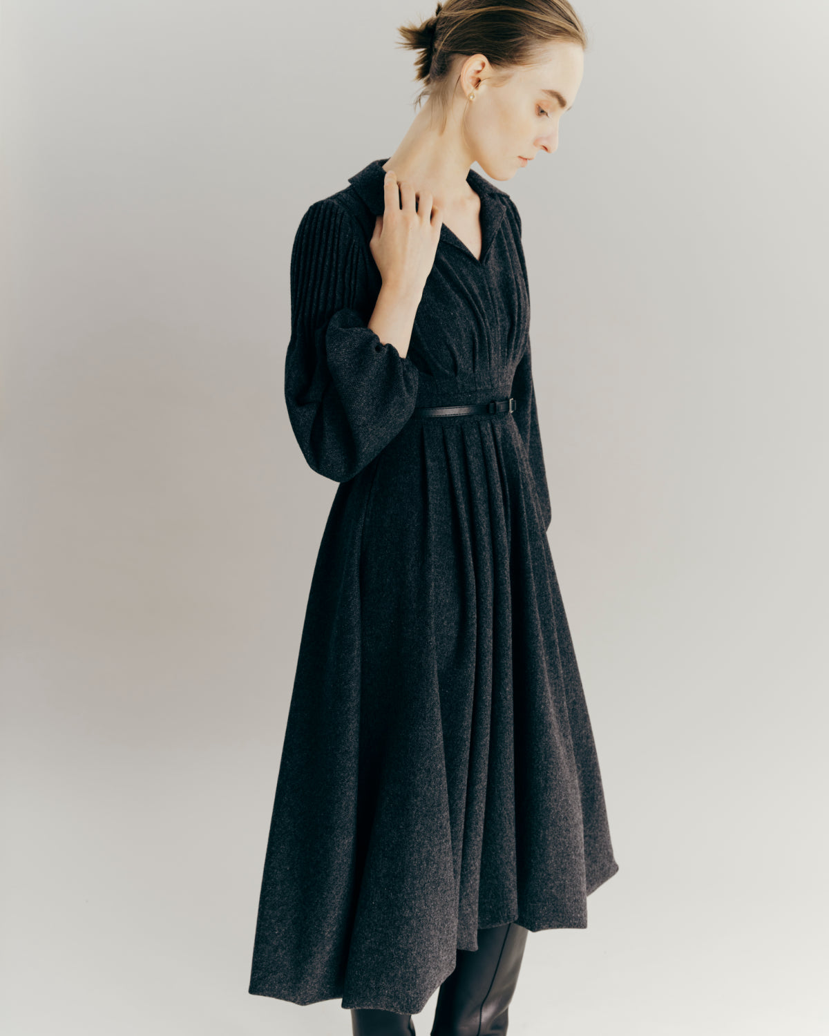 Belted Balloon Dress – L'AUBE BLANC