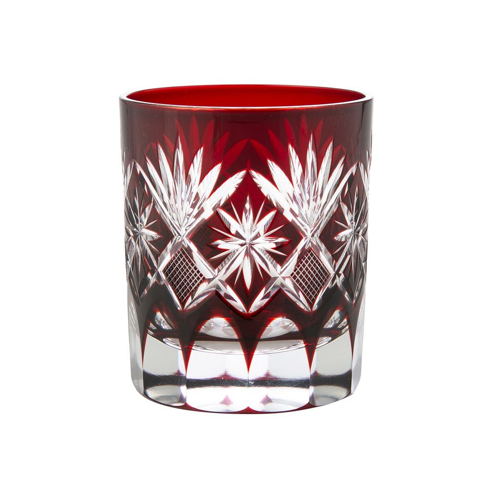 伝統工芸】田島硝子 江戸切子 星切子 オールド 赤 280ml TG98-103-1R