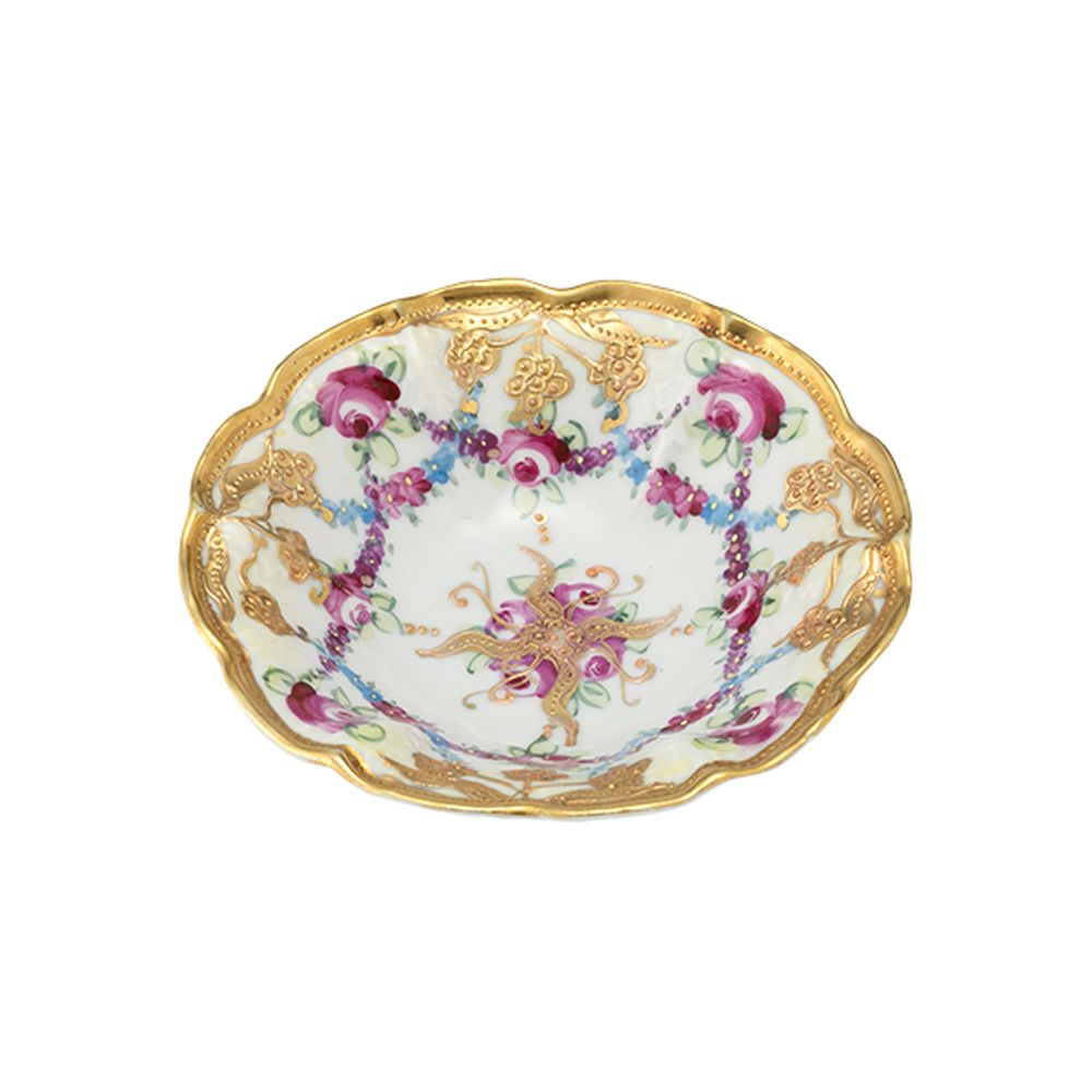 1点限り】オールドノリタケ 金盛 白花葉模様 セロリーセット 7pcs