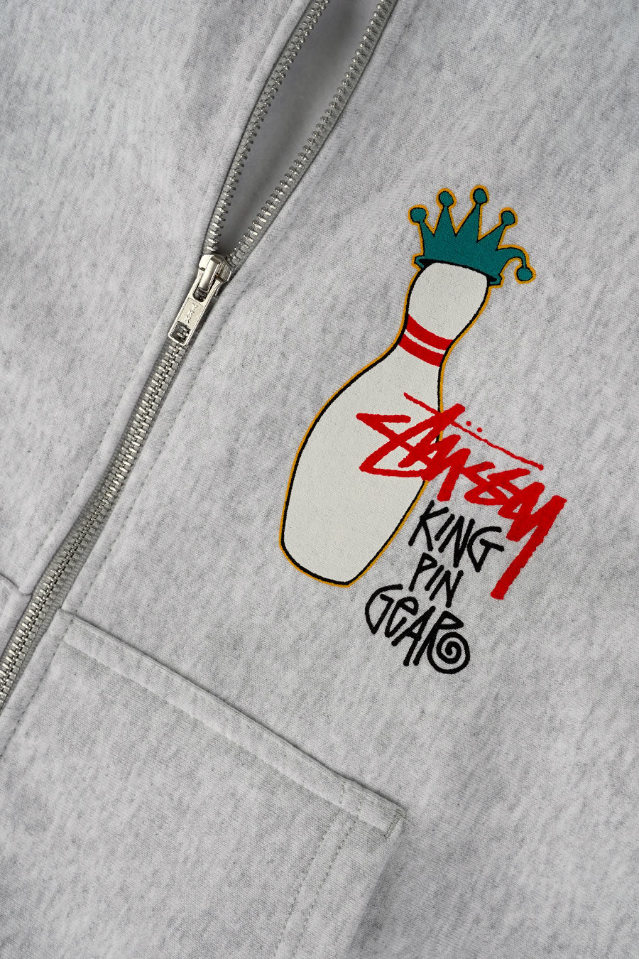 Stussy - GREY KINGPIN ZIP HOOD – LE LABO STORE