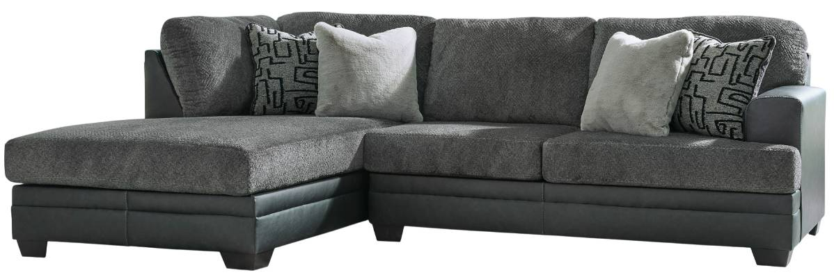 Benchcraft® Brixley Pier 2-Piece Graphite Left Arm Facing