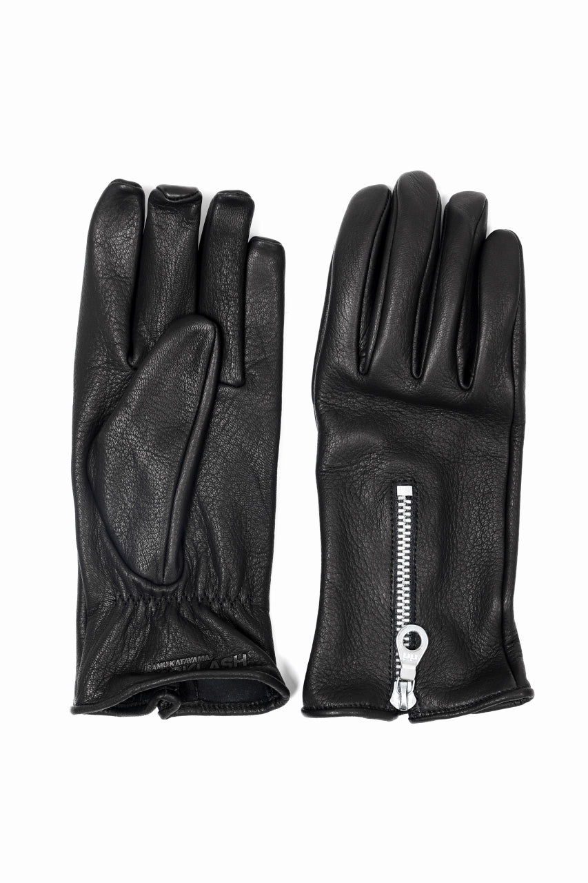 ISAMU KATAYAMA BACKLASH SMOOTH DEERSKIN ZIPPER GLOVE (BLACK)商品