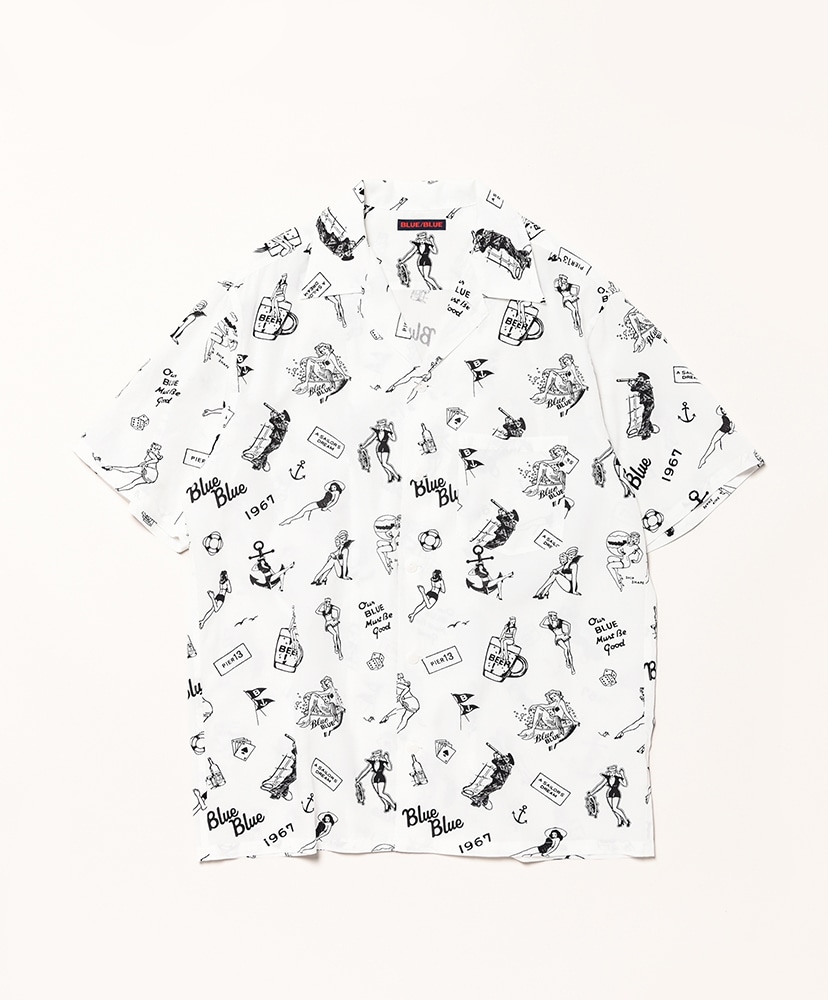 SAILOR'S DREAM ハワイアンシャツ(L(MEN) White/ホワイト): BLUE BLUE