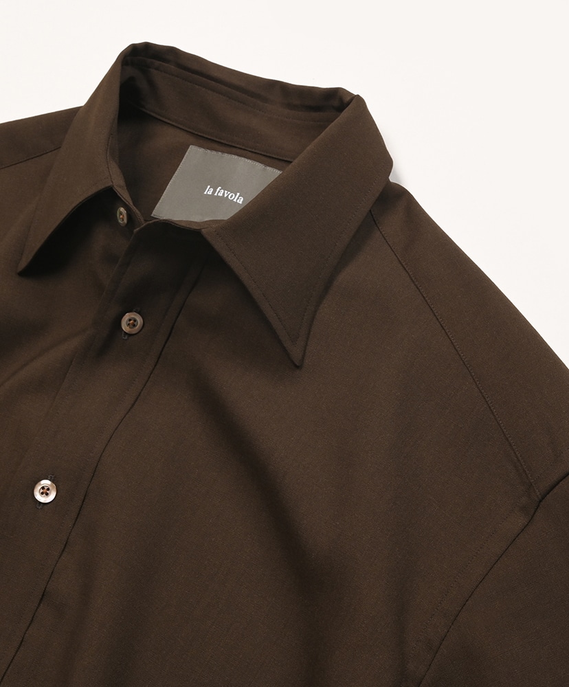 Big Shirt - 2/72 Wool Tropical(2(MEN) Dark Brown/ダークブラウン