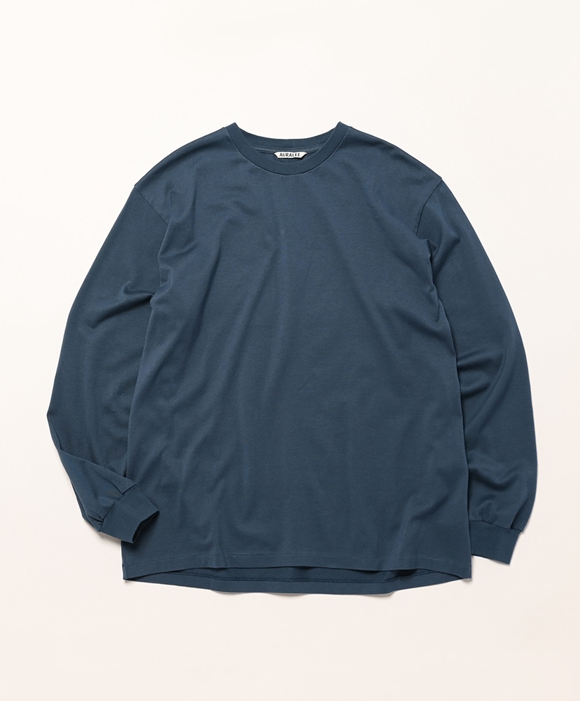 Luster Plaiting L/S Tee(3(MEN) Deep Blue/ディープブルー): AURALEE