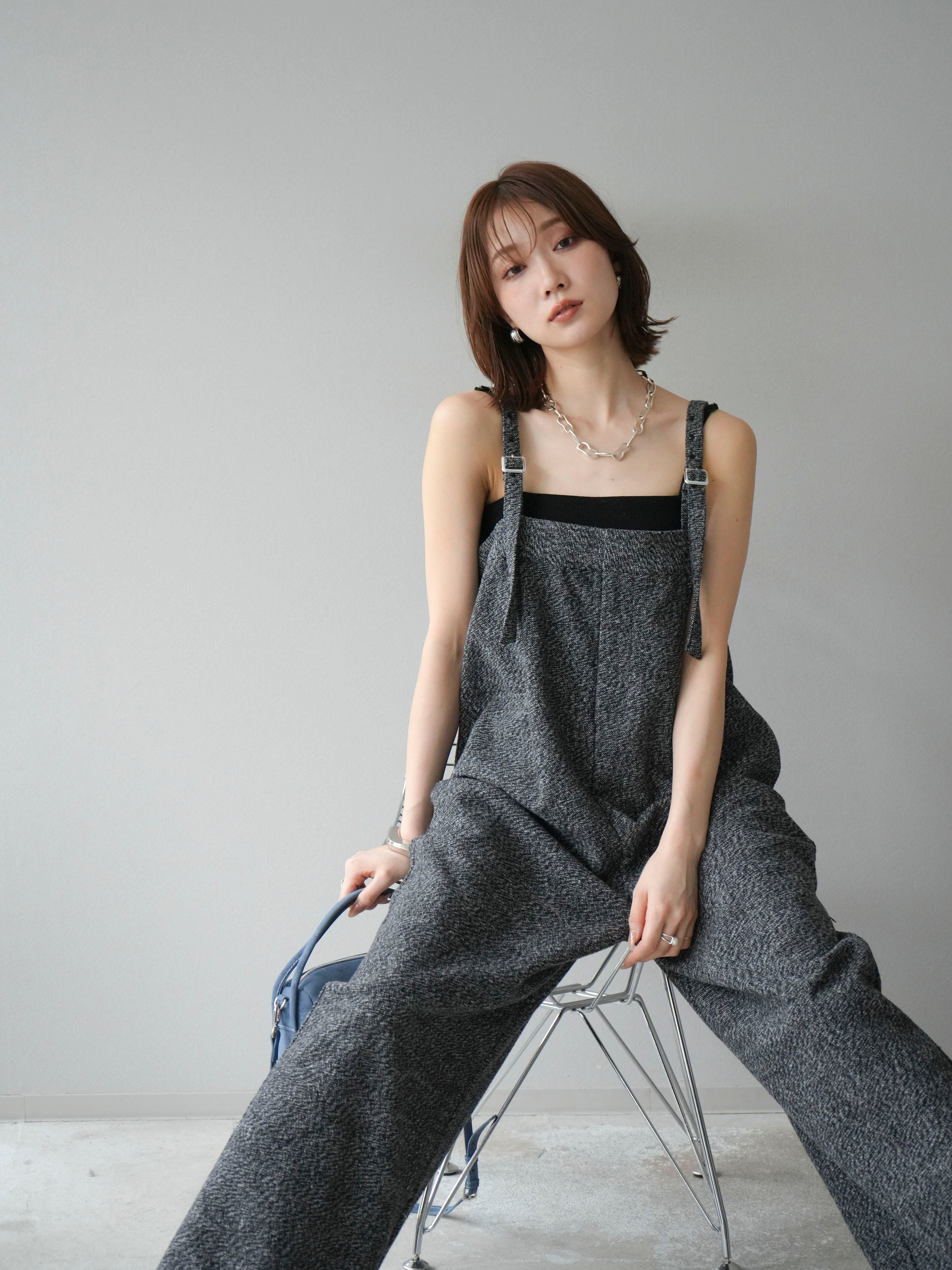 予約]ツイードベアサロペット/ブラック – Lumier