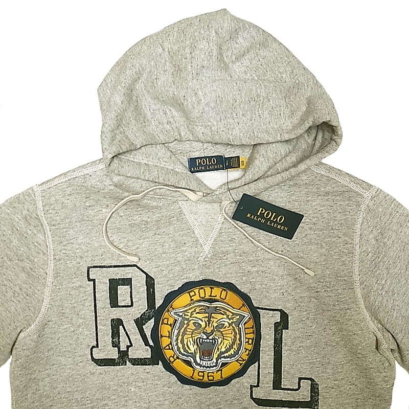 POLO RL TIGER Hoodie ポロ タイガーワッペン＆フロッギー 灰杢
