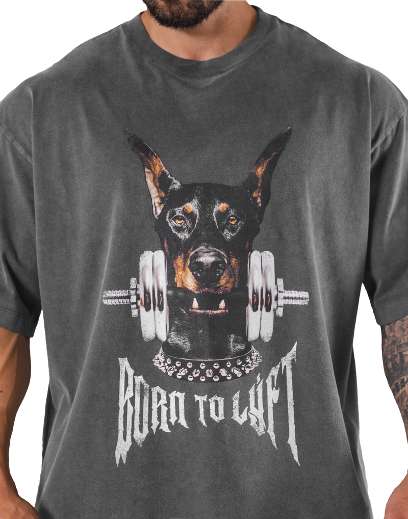 Dog Graphic Vintage Big T-Shirt - D.Grey – LÝFT