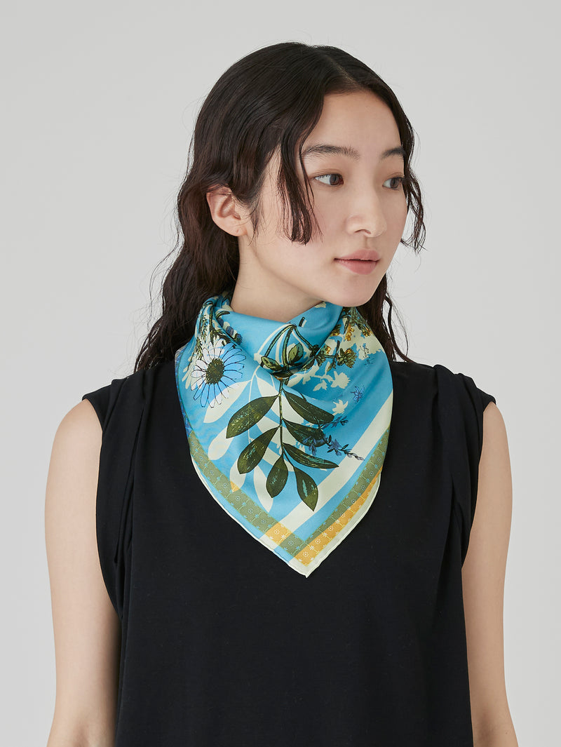 シルクスカーフ65＞コラージュアンティークフラワー – manipuri