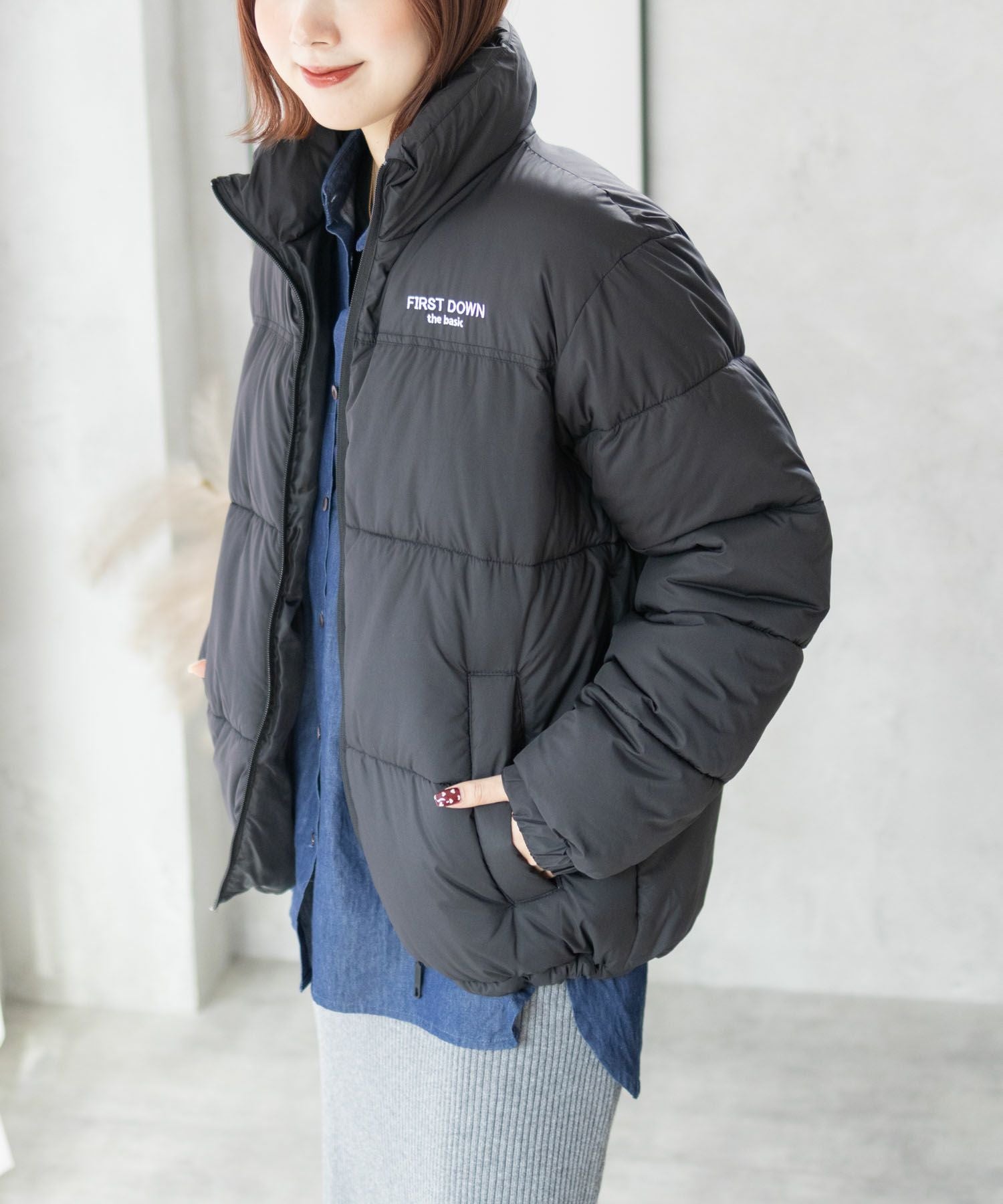 FIRST DOWN the basic マイクロポリ中綿アウター メンズ