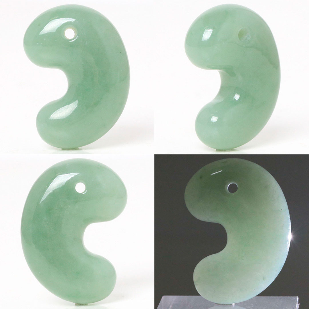 金山谷産糸魚川翡翠 工房製作出雲型勾玉 - 石の音ブログ