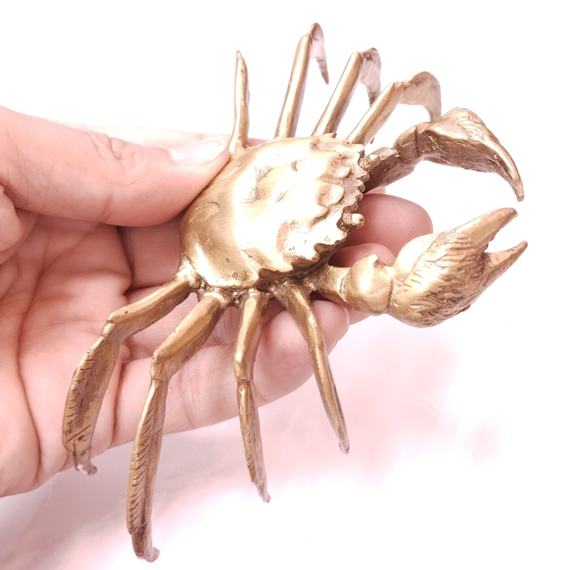 中華金物 638 銅(真鍮)製 蟹 カニ 幅14.5cm | 中華金具、金物、鈴ベル