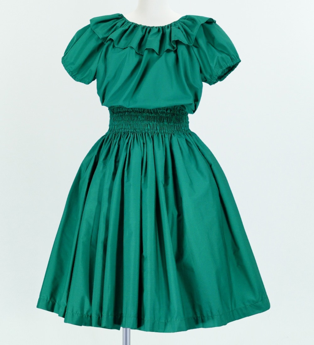 フラダンス パウスカート&フリルブラウス セット グリーン 1671gr
