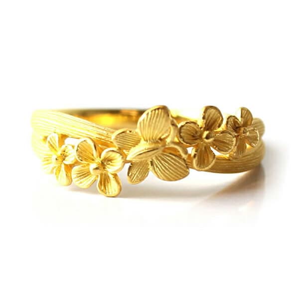 花と蝶のダンス 純金リング｜レディース,リング商品｜PRIMA GOLD