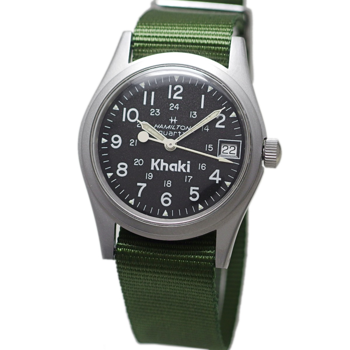 ハミルトン カーキ 9365 33mm 旧ロゴ ブラック文字盤 ナイロンベルト