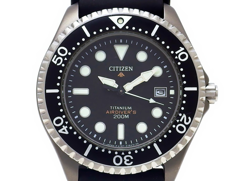 シチズン エアダイバーズ 200m チタン 4767-472128 クオーツ USED