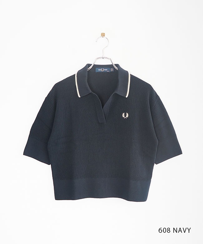 K9114]FRED PERRY(フレッドペリー) オープンカラーメッシュニット