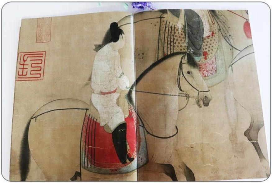 虢国夫人遊春図 神駿図 手巻部分 中国歴代絵画作品集粋 / 虢国夫人游春