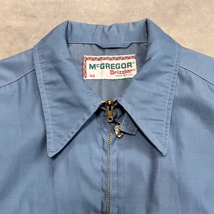 VINTAGE 60-70'S McGREGOR SCOTTISH DRIZZLER JACKET Made in USA BLUE