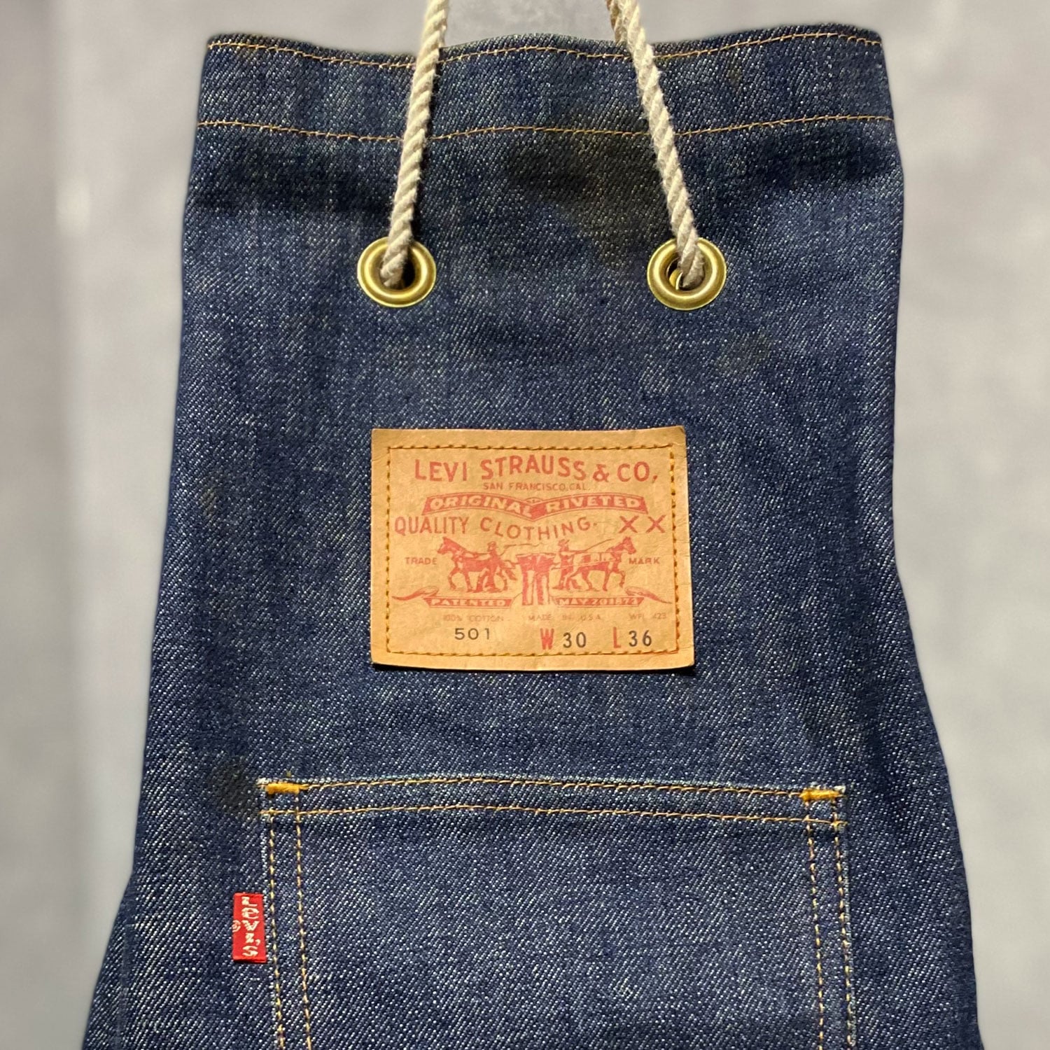 70'Levi's ADVERTISING DENIM BAG Made in USA リーバイス デニム