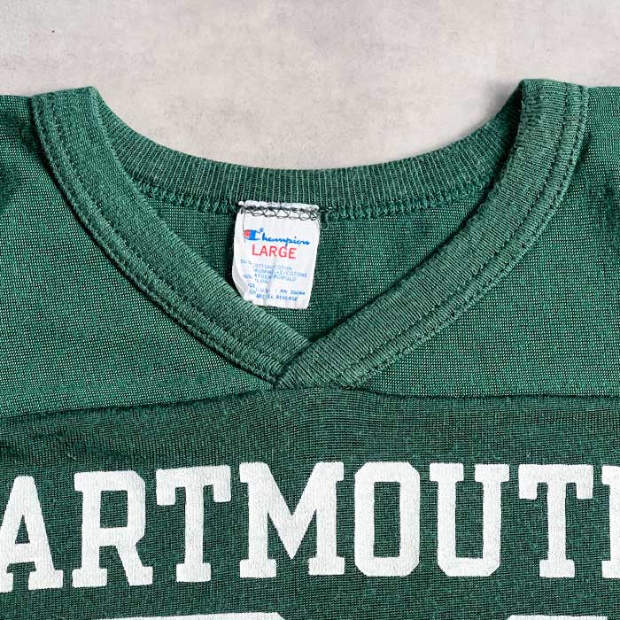 80's CHAMPION FOOTBALL T-SHIRTS L/GREEN Made in USA 80年代