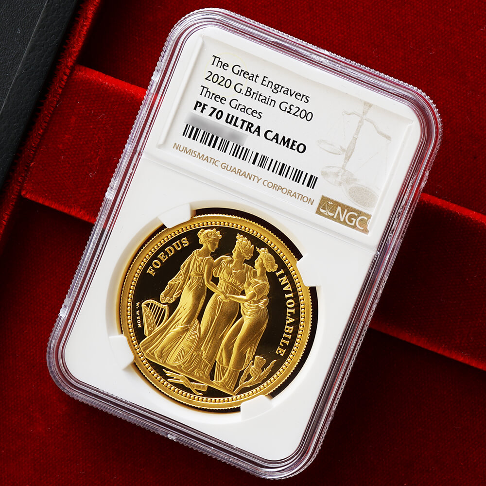 最高鑑定】2020年 イギリス スリー・グレイセス 200ポンド 2オンス金貨
