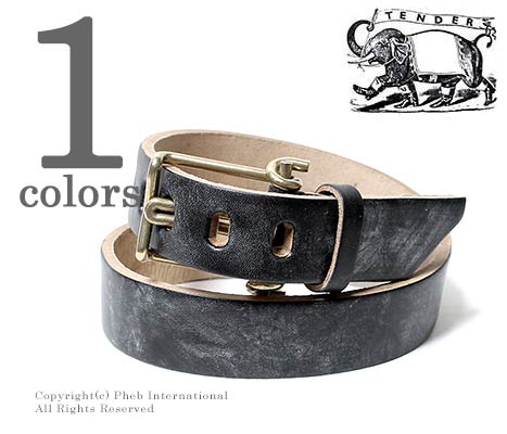 テンダー/TENDER Co. WIRE BLACKバックル レザーベルト (200-WIRE