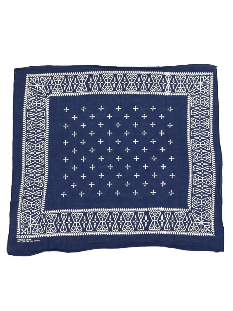 ビンテージ ALL COTTON クロス柄 バンダナ ネイビー | SOLD | Style