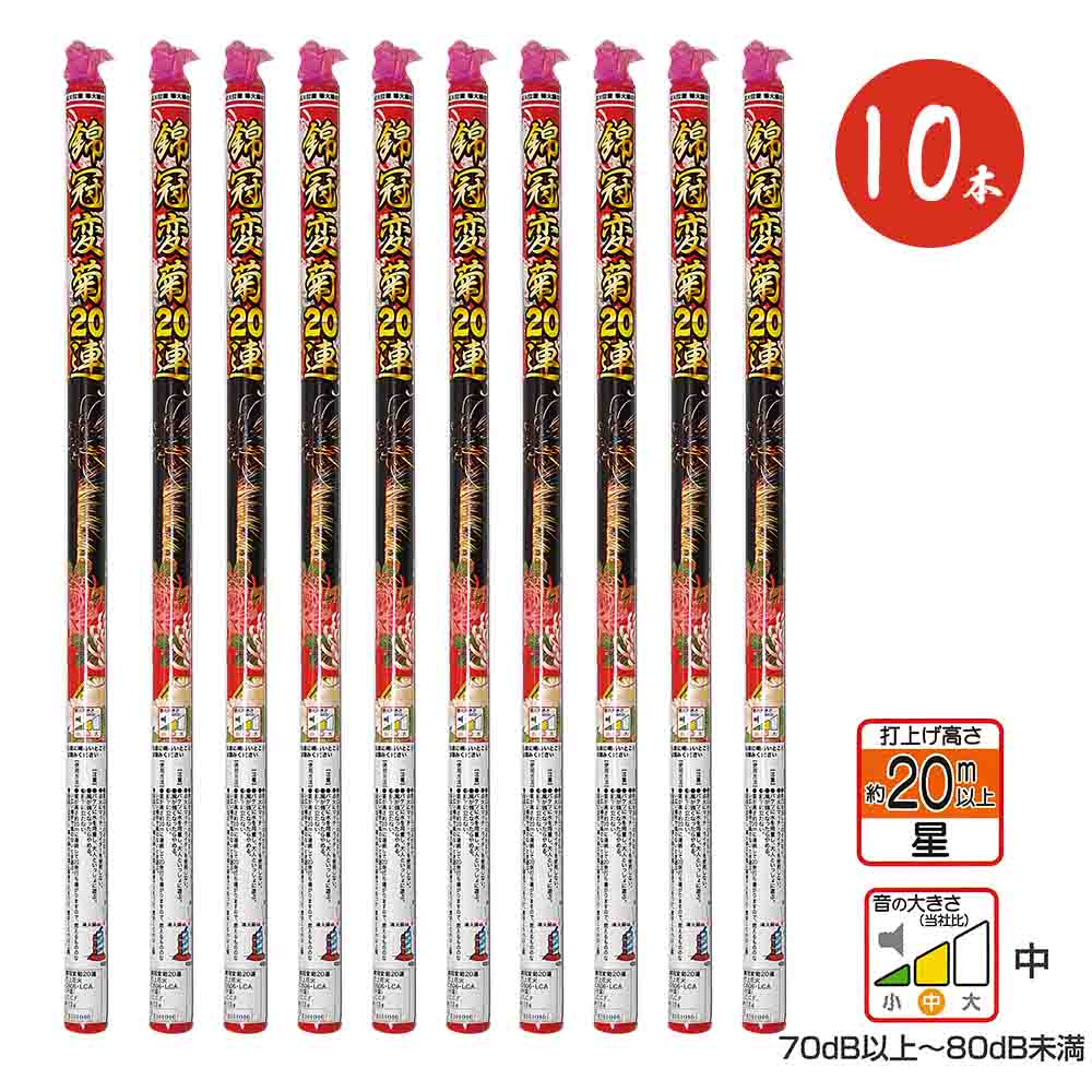 錦冠変菊20連 No500（10個セット） | 打ち上げ花火 | eはなびやさん