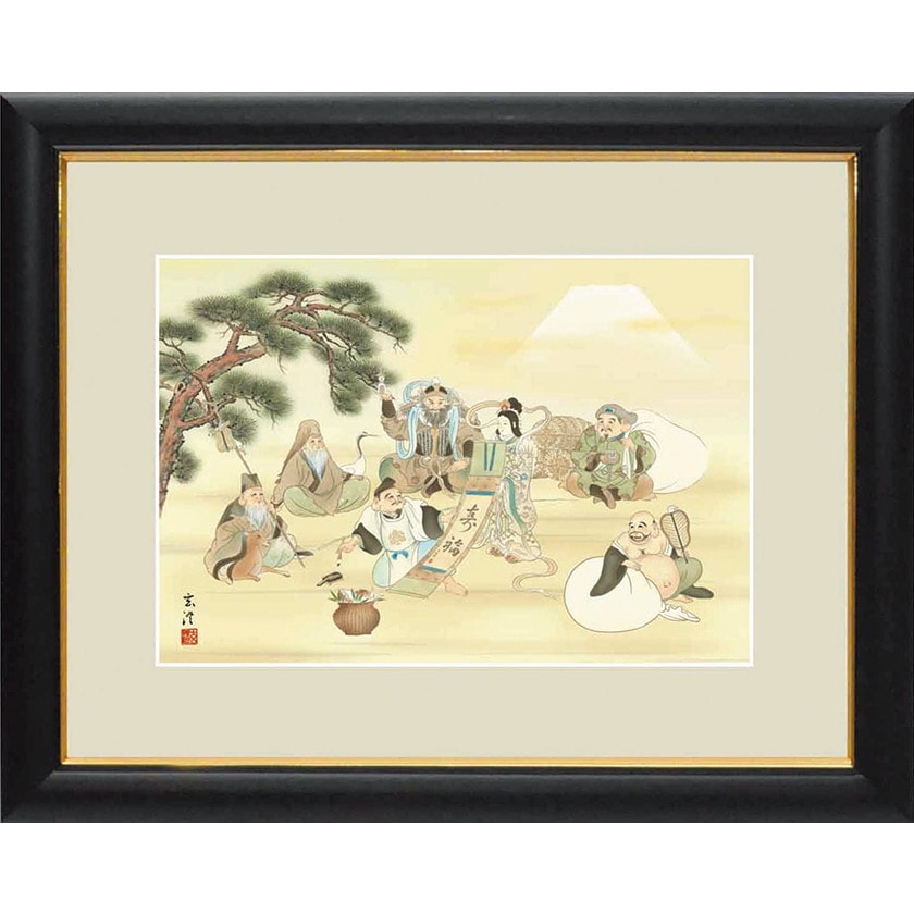 縁起額 七福神 清水玄澄 七難即滅七福即成【ポイント5％還元中