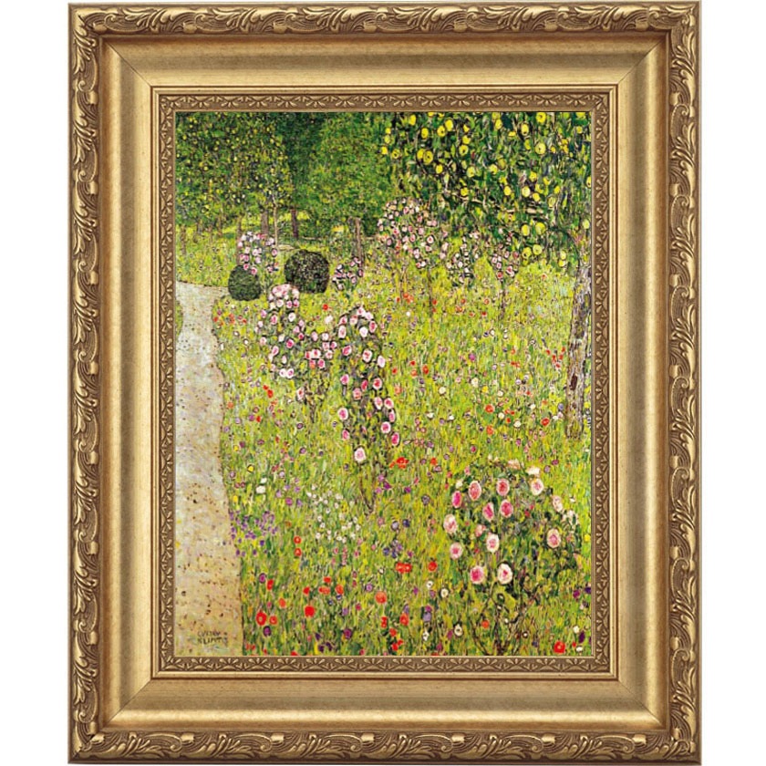 クリムト 「バラの咲く果樹園」 4号 立体複製名画 【ポイント5％還元