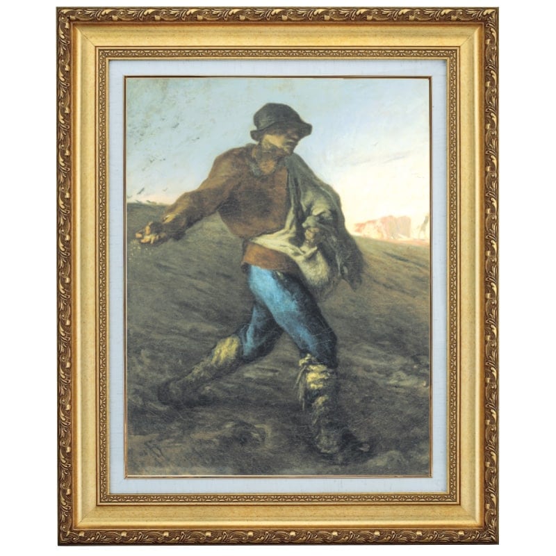 ミレー 「種まく人」 10号 美術品 レプリカ 立体複製名画【ポイント5