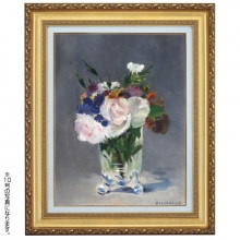 マネ 「クリスタル花瓶の花」 4号 立体複製名画 【5％ポイント還元中